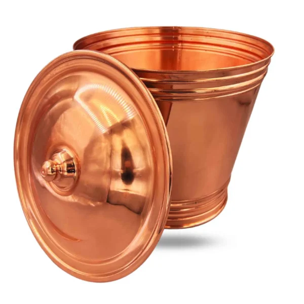 BALDE DE LIXO EM COBRE LISO