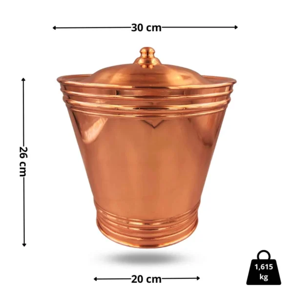 BALDE DE LIXO EM COBRE LISO - Imagem 2